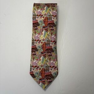 Fox &‎ Chave Men's Bauhaus Architecture Silk Necktie Made in England Abstract
